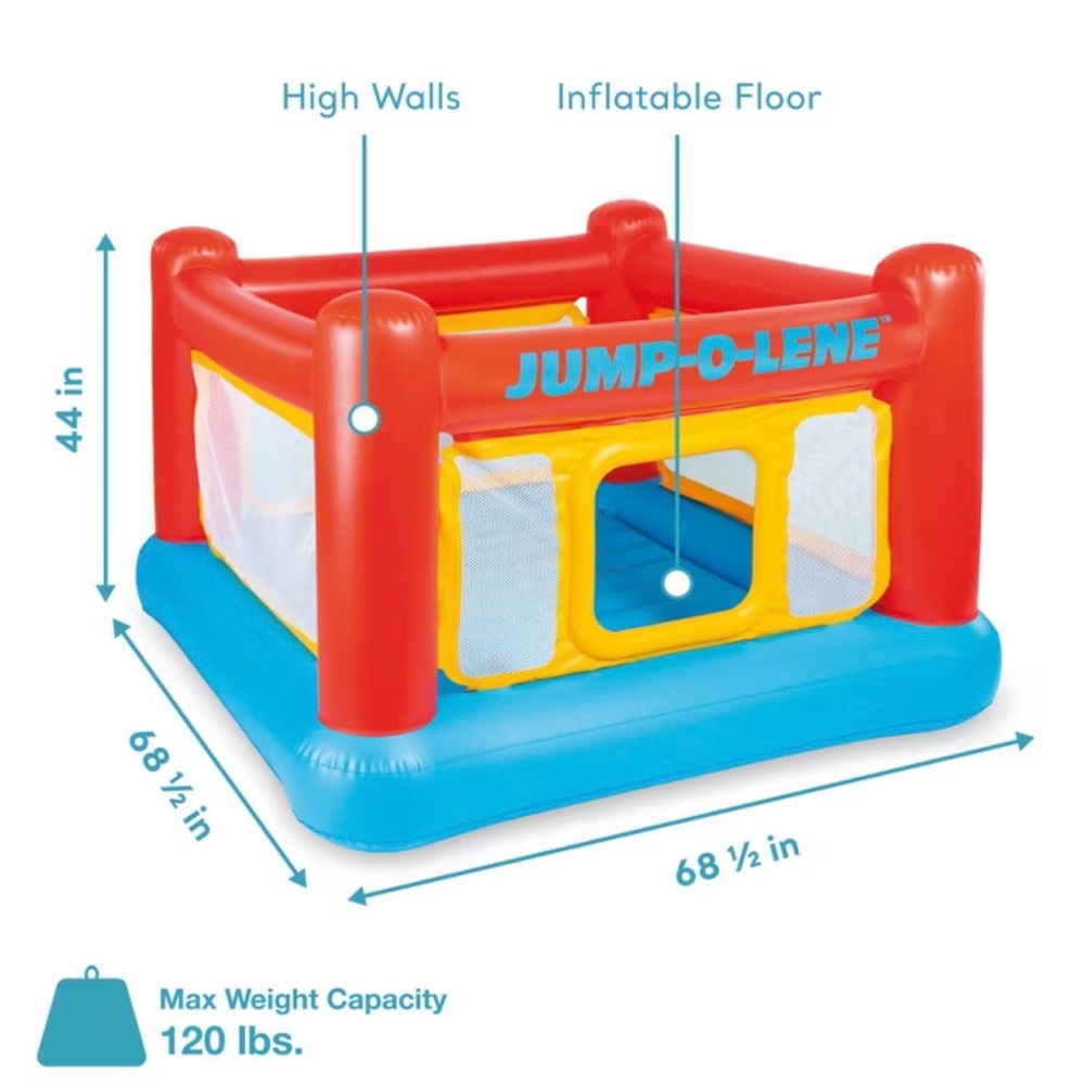 Jump-O-Lene Inflatable Playhouse - Red, Yellow, and Blue